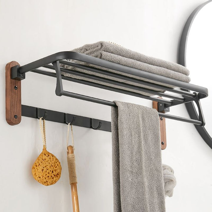 BowLift | Solid Wood Bathroom Accessories Set Foldable Metal Bathroom Accessories