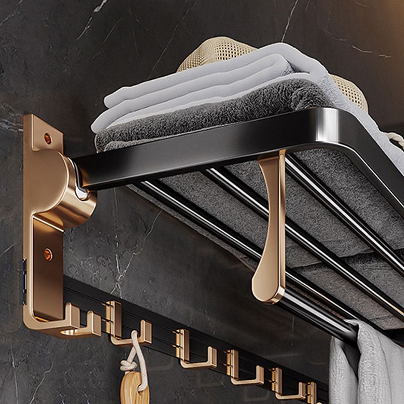 BowLift | Black and Brass Bathroom Hardware Set Modern Stainless Steel Bathroom Shelf/Towel Holder/Paper Holder