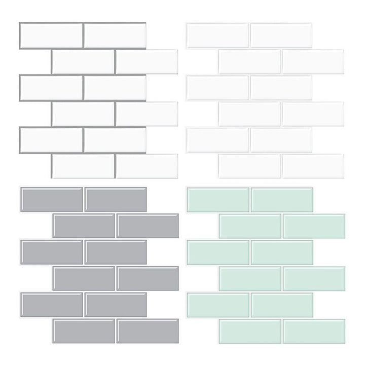 BowLift | Tile Peel & Stick Rectangle Waterproof Solid Plastic Peel & Stick Subway Tile for Shower
