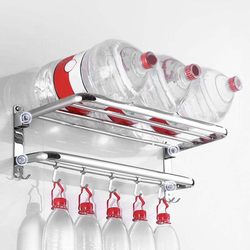 BowLift | Modern Bathroom Set with Bathroom Shelf/Towel Bar Polished Chrome Bathroom Accessory Set