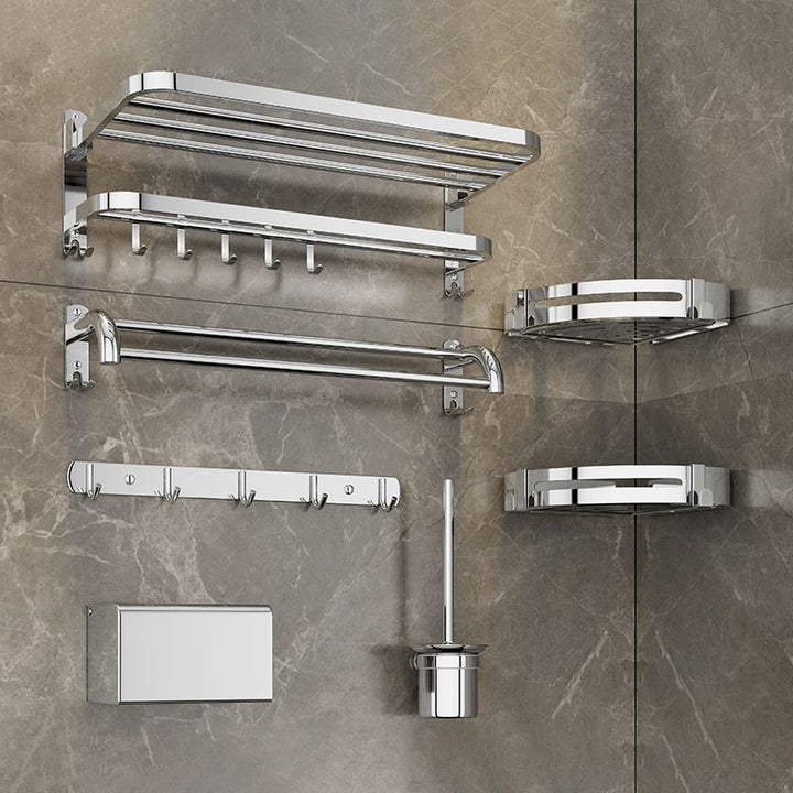 BowLift | Silver/Black Bathroom Hardware Set Modern Bathroom Accessories Hardware Set