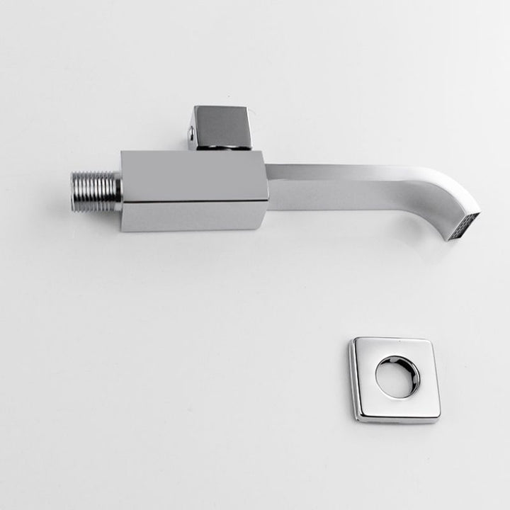 BowLift | Contemporary Wall Mounted Bathroom Faucet Handle Knob Solid Brass Square Faucet