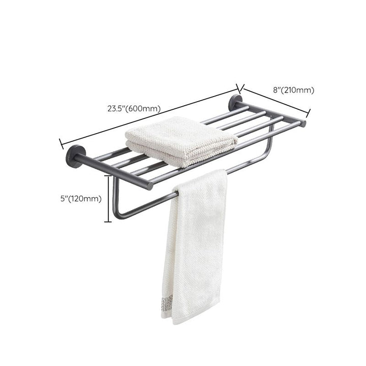 BowLift | Traditional Gray Brass Bathroom Hardware Set Towel Bar Bathroom Hardware Set