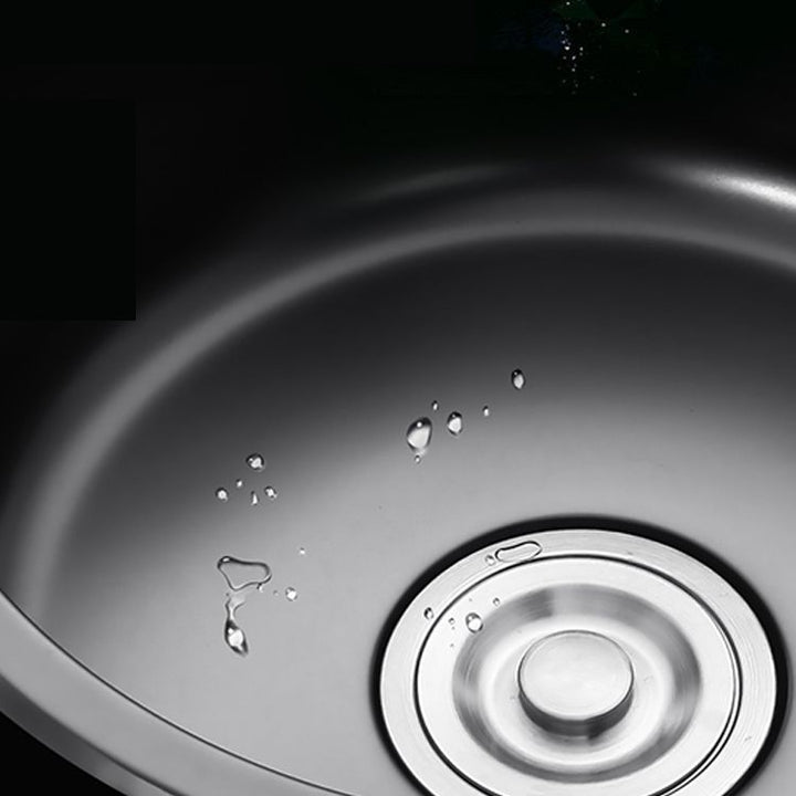 BowLift | Single Bowl Kitchen Sink Round Stainless Steel Sink with Drain Strainer Kits