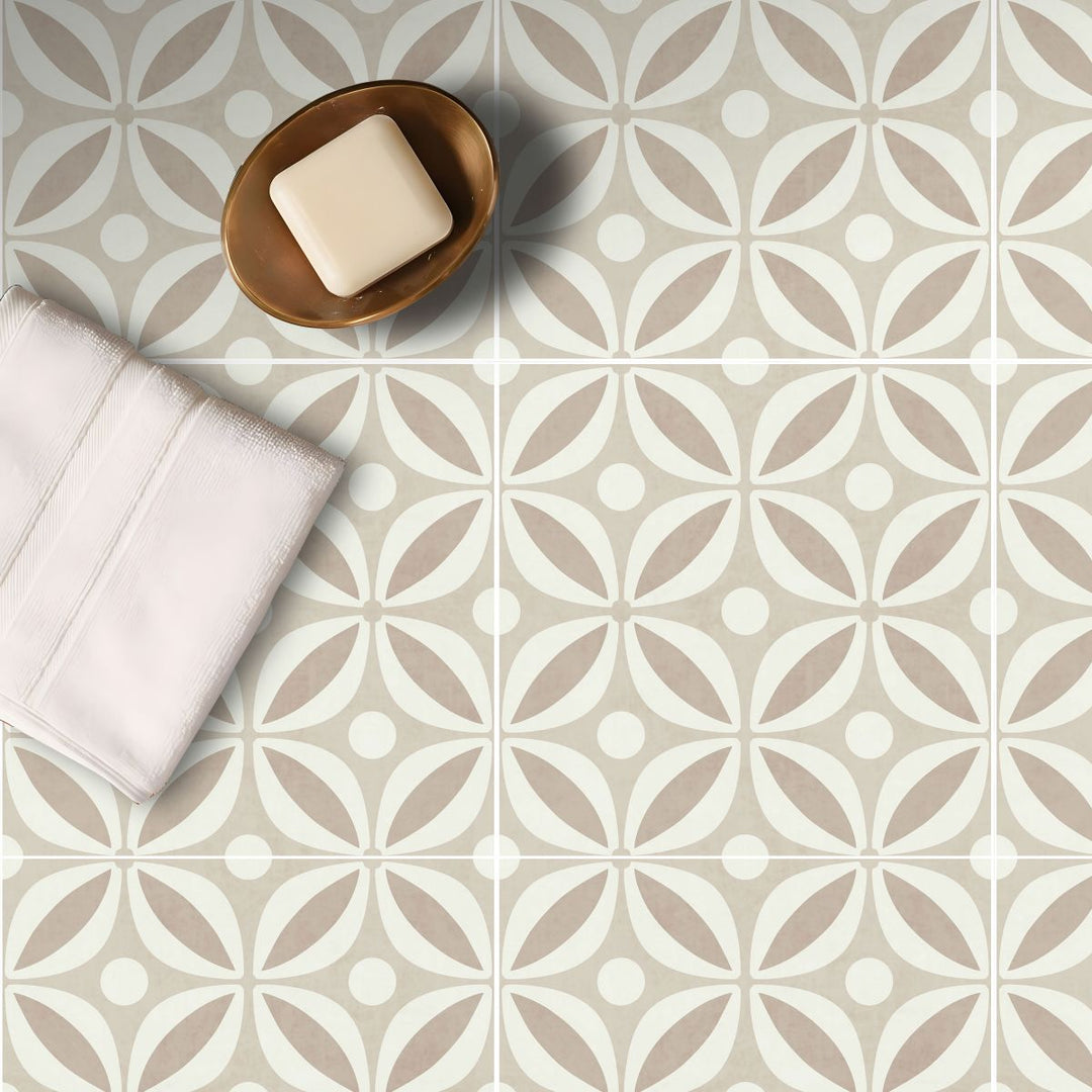 BowLift | Square Stain-Resistant Peel & Stick Tile with Pattern Single Tile for Splash Wall