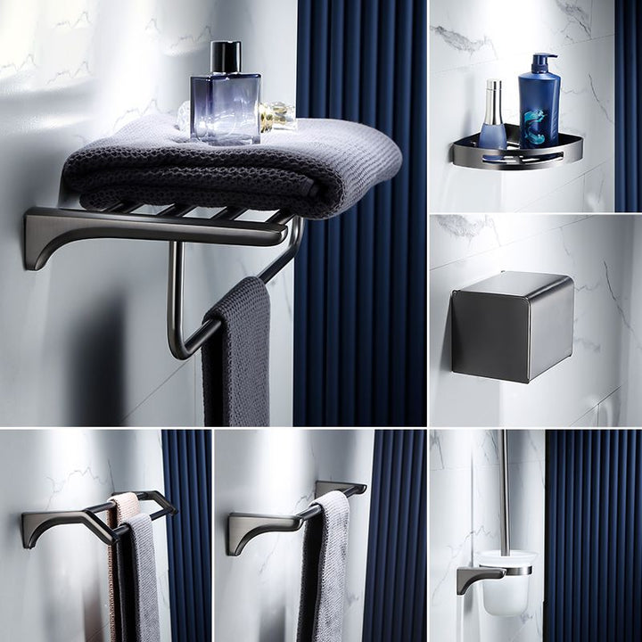 BowLift | Gray traditional bathroom hardware set stainless steel bathroom accessory set