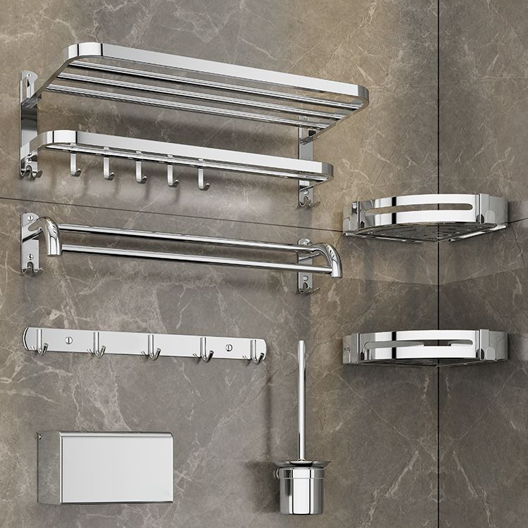 BowLift | Contemporary bathroom accessory set made of chrome-plated stainless steel with bathrobe hooks/towel rail