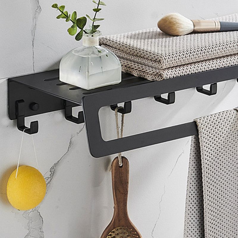 BowLift | 7-piece Bathroom Hardware Set Matte Black/Grey with Bath Shelf/Towel Holder/Bath Towel Hook