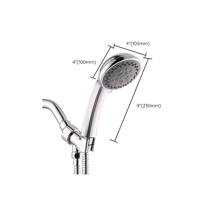 BowLift | Round Handheld Shower Head in Silver Leak-Resistant Wall-Mounted Shower Head