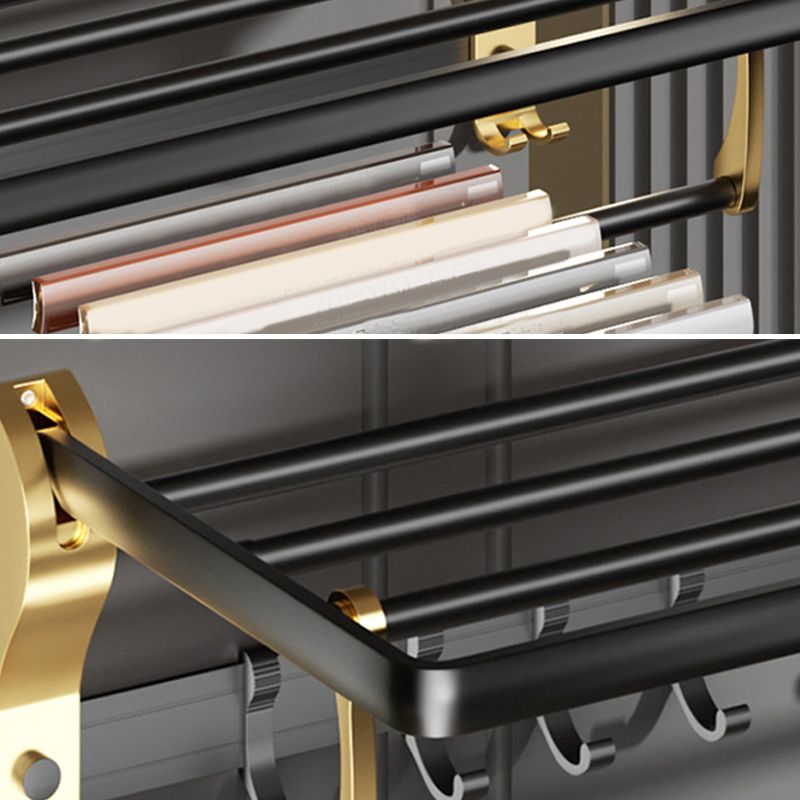 BowLift | Contemporary stainless steel bathroom accessories as a single piece or in a set in black and gold