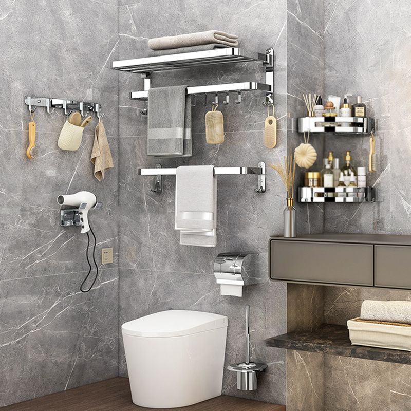 BowLift | Modern Bathroom Accessory Set Silver Metal Bathroom Accessory