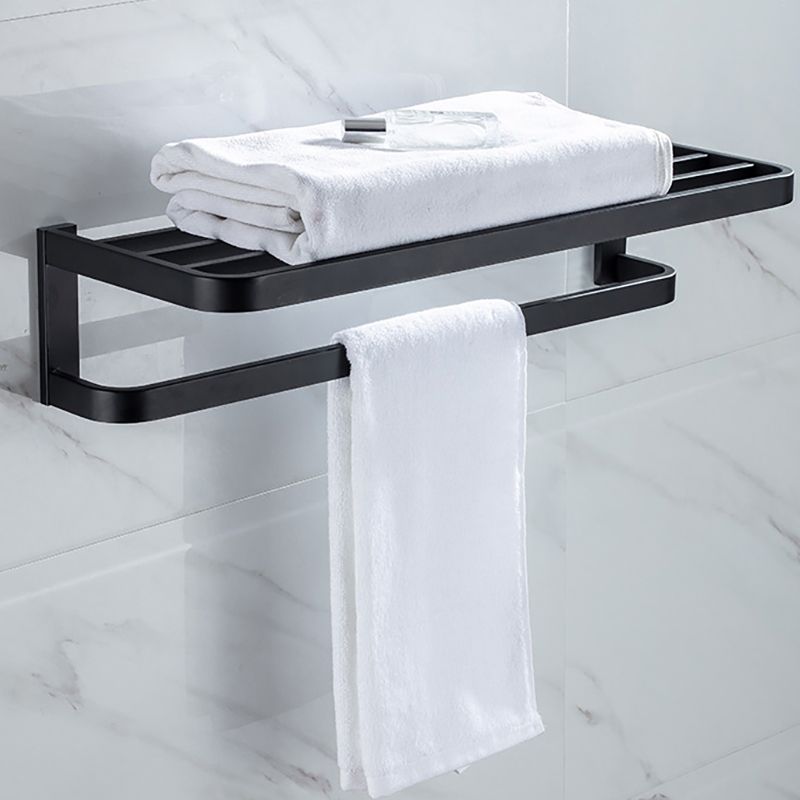 BowLift | Modern Classic Bathroom Accessories Set in Stainless Steel Matte Black Bathrobe Hook/Towel Ring Bar