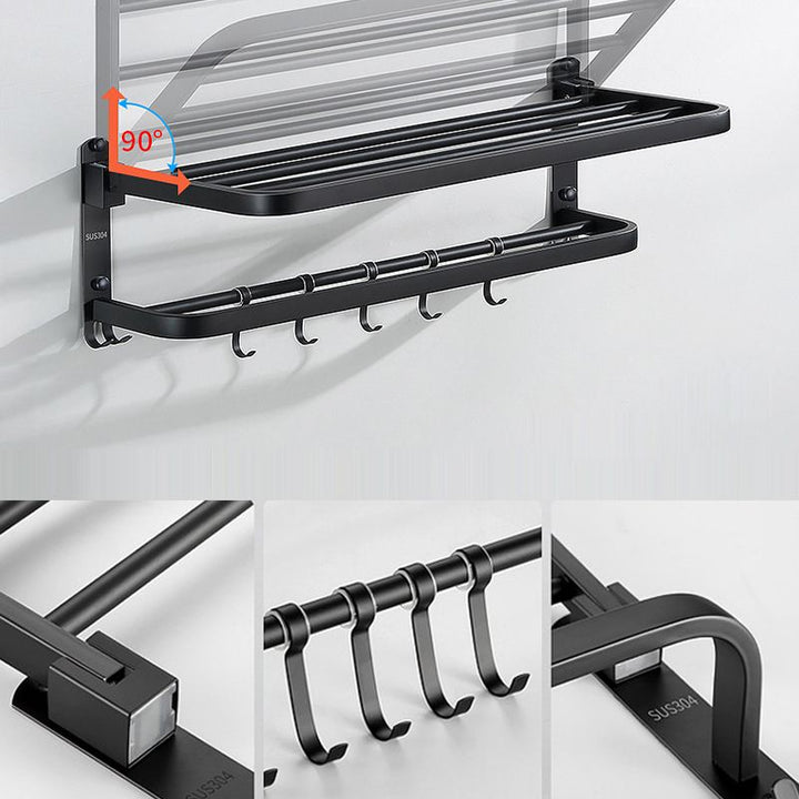 BowLift | Modern Bathroom Accessories Black Paper Holder Bathroom Shelf Bathroom Accessory Set