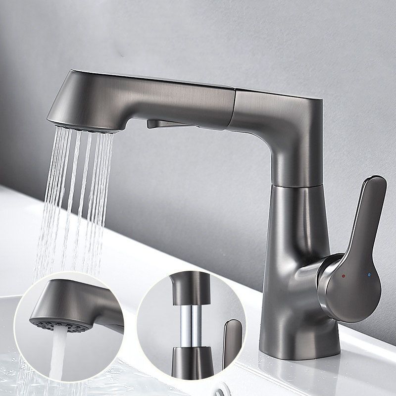 BowLift | Modern centerset faucet with single lever handle for countertop sink bathroom fixture