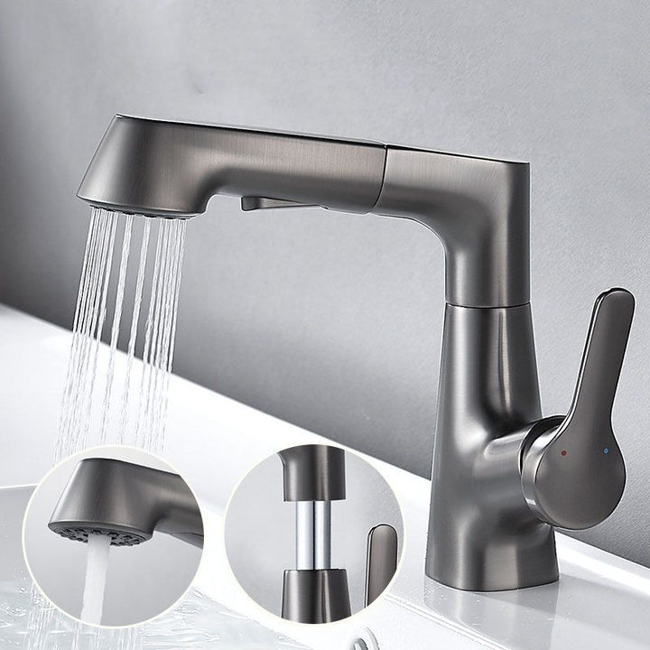 BowLift | Modern centerset faucet with single lever handle for countertop sink bathroom fixture
