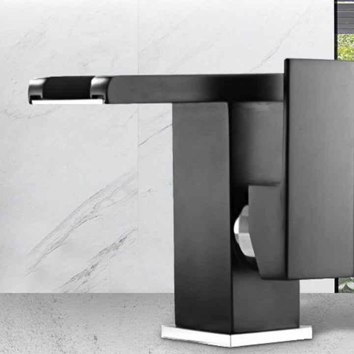 BowLift | Modern faucet for sink brass lever handles LED waterfall sink mixer