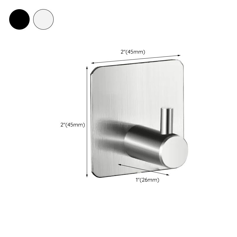 BowLift | Modern Bathroom Hardware Set in Stainless Steel Brushed Chrome Towel Bar/Ring & Bathrobe Hook