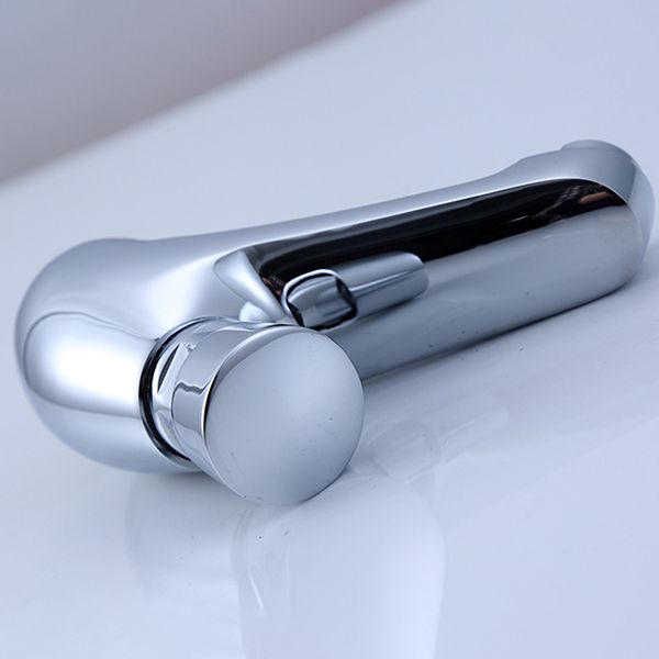 BowLift | Modern sink faucet with brass knob handle, low arc, washbasin faucet