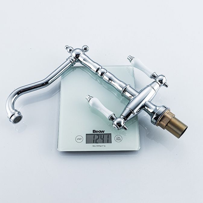 BowLift | Traditional Kitchen Bar Faucet Double Handle High Arc No Sensor Bar Faucet