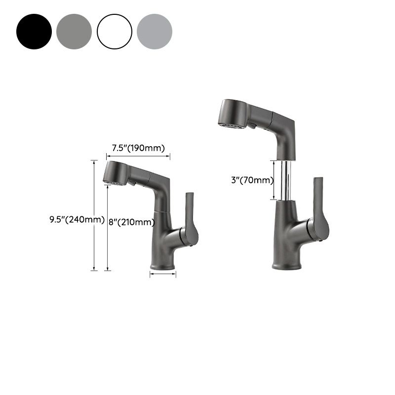 BowLift | Modern Sink Faucet Pull-Down Lever Handle Brass Faucet Bathroom