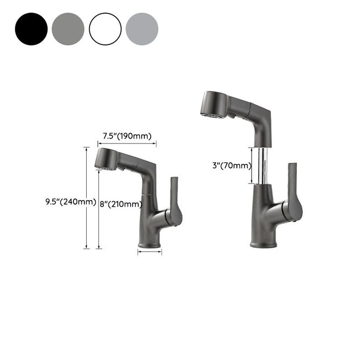 BowLift | Modern Sink Faucet Pull-Down Lever Handle Brass Faucet Bathroom