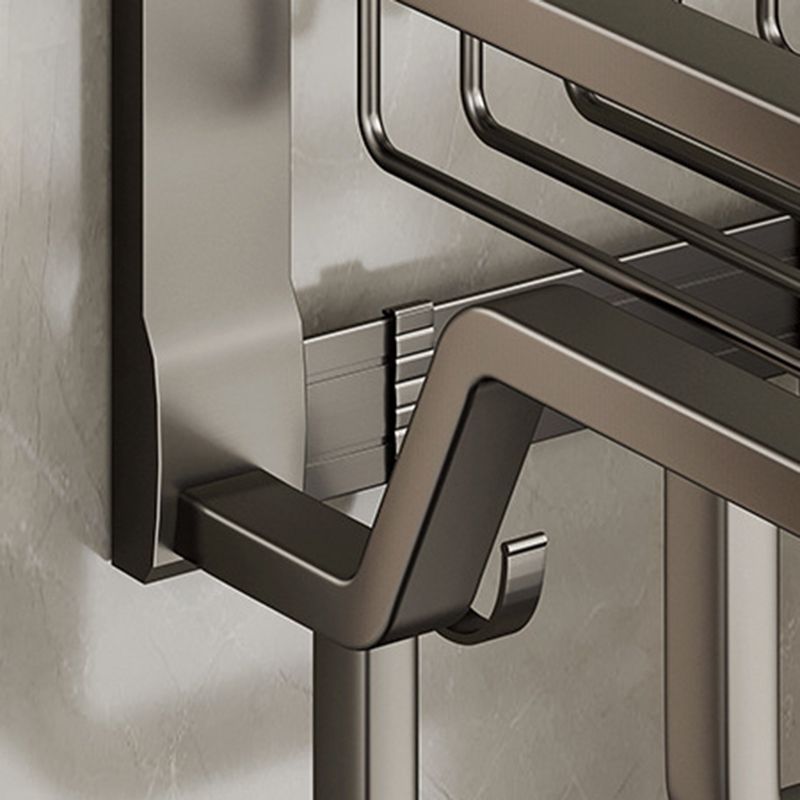 BowLift | Aluminum modern bathroom accessories set polished gray bathroom shelf/paper holder/robe hook