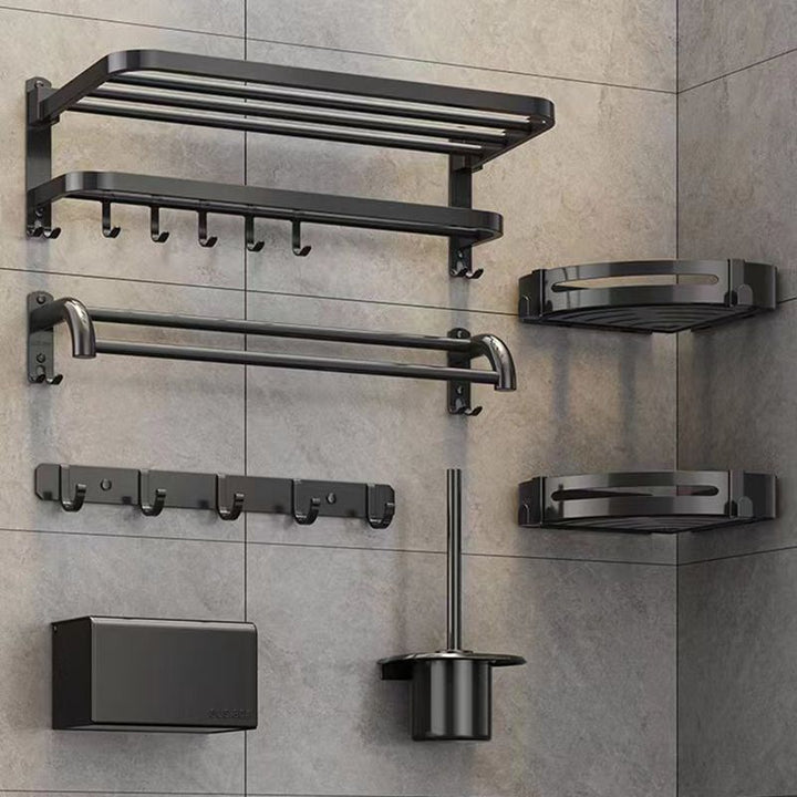 BowLift | Matte black bathroom accessory set Modern bathroom accessory hardware set