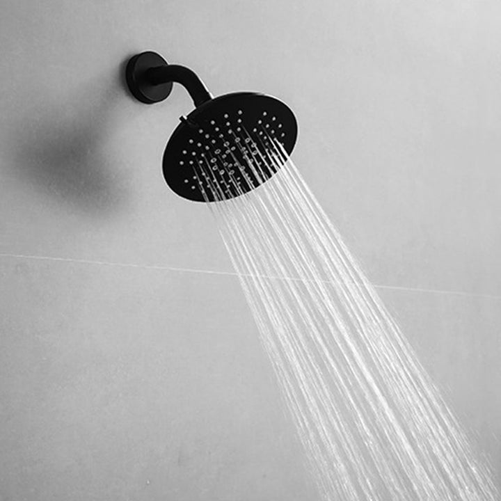 BowLift | Round Fixed Shower Head Matte Black 5 Spray Patterns Wall Mounted Shower Head
