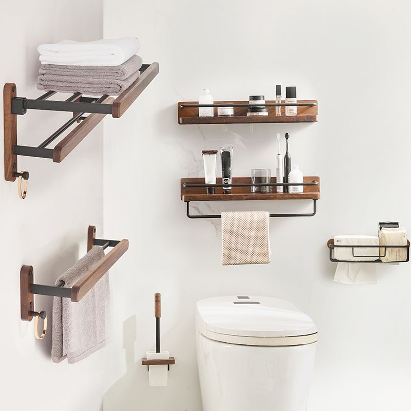 BowLift | Modern Bathroom Accessory Set Aluminum & Wood Bathroom Fittings Set