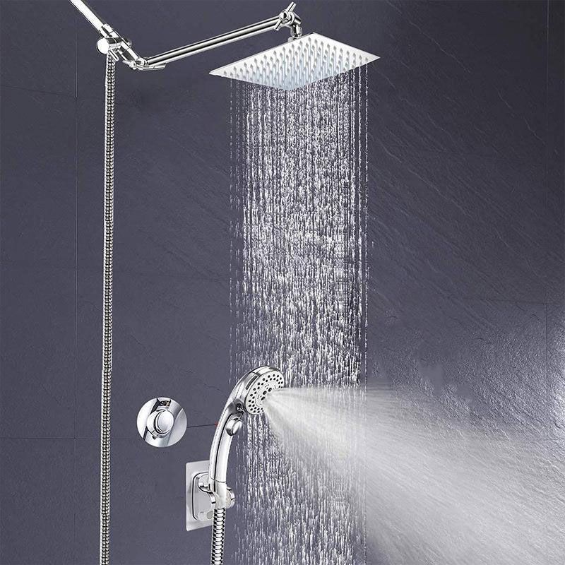 BowLift | Stainless Steel 8 Inch Shower Set 5 Sprays Handheld Shower Head Shower Arm