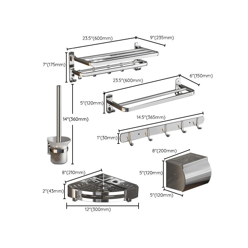 BowLift | Modern Bathroom Accessory Set Paper Holder Bathroom Shelf Stainless Steel Bathroom Hardware