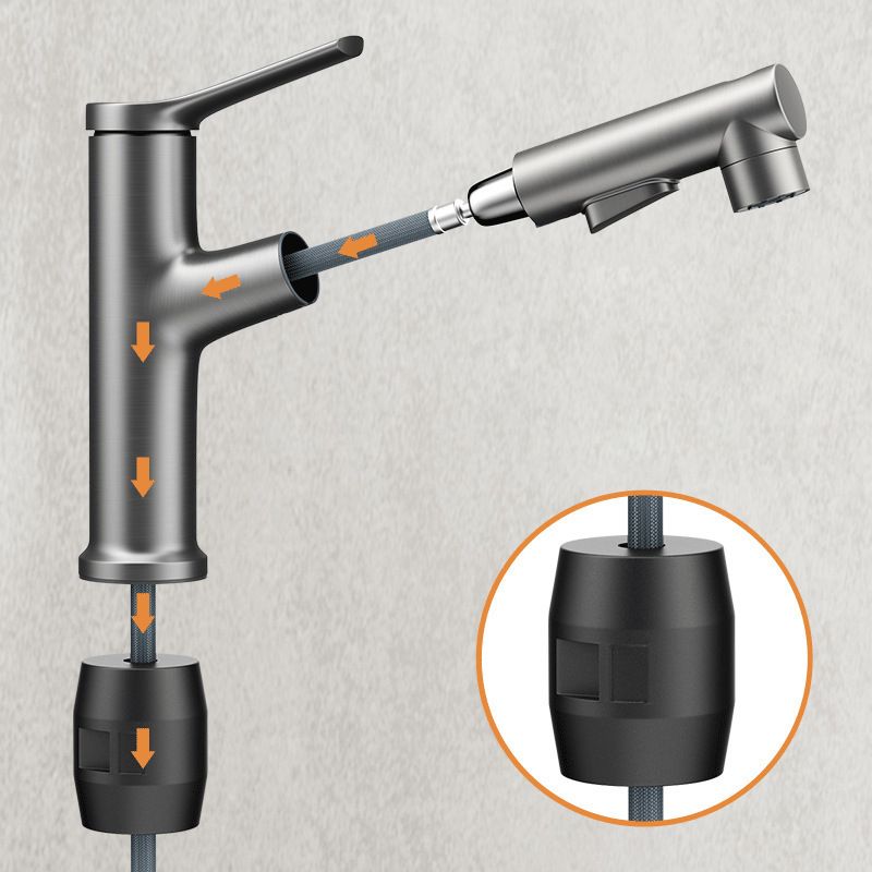 BowLift | Modern Center Set Faucet Copper Center Set Vanity Faucet for Bathroom