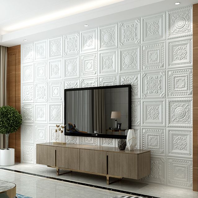 BowLift | Modern Pearl Wall Element Access Panel Peel and Stick Wall Tile Set of 10