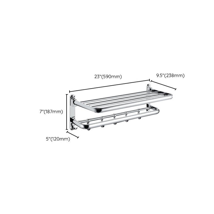BowLift | Chrome Modern Bathroom Hardware Set Stainless Steel Towel Hook/Towel Rail & Bathroom Shelf