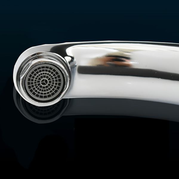 BowLift | Contemporary Water Tap Knob Handle Low Arc Zinc Faucet in Silver