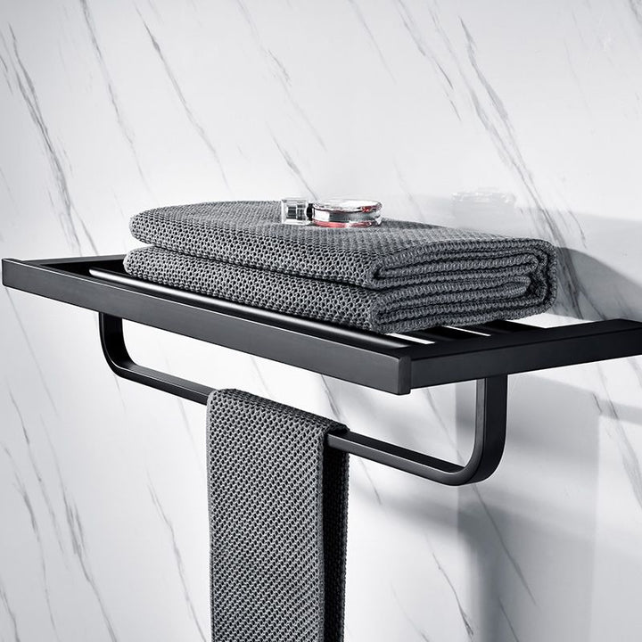BowLift | 5-piece Modernism Bathroom Accessory Set in Matte Black Stainless Steel