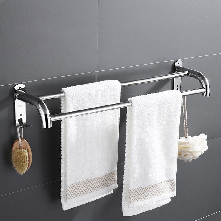 BowLift | Modern Bathroom Accessory Set Made of Chrome-Plated Stainless Steel with Bathrobe Hook/Towel Bar