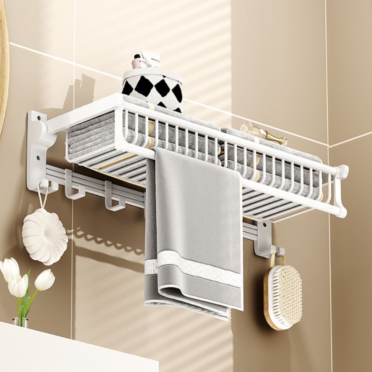 BowLift | Modern style bathroom accessory set with bath shelf/towel holder/toilet brush in white
