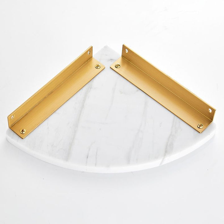 BowLift | 2-piece bathroom fitting set metal and marble bathroom shelf set
