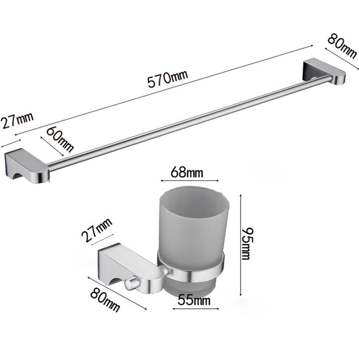 BowLift | 6-piece chrome bathroom accessory as a single item or as a set with towel ring bar