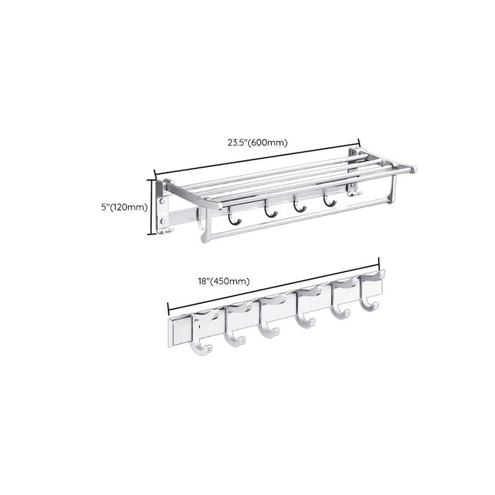 BowLift | Contemporary silver metal bathroom accessory set with towel holder