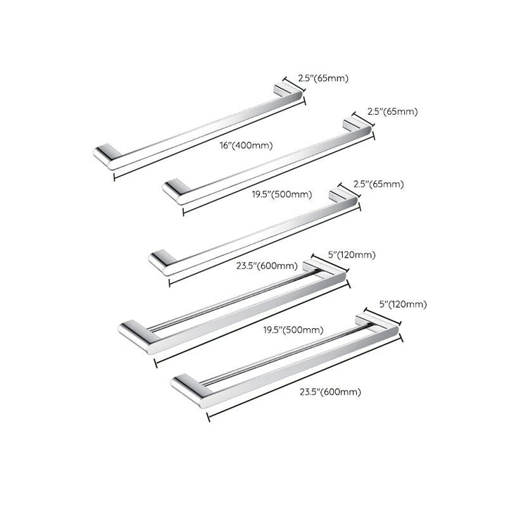 BowLift | Contemporary Bathroom Accessories Hardware Set in Silver with Soap Dish
