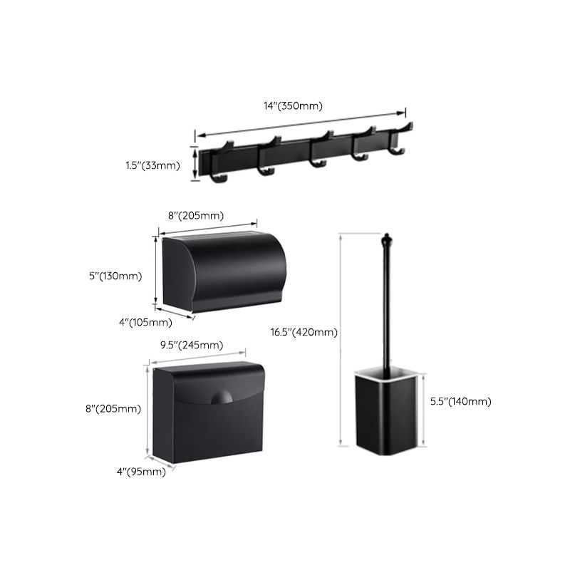 BowLift | Modern Bathroom Hardware Set Matte Black Metal Bathroom Accessory Set Rust-Free
