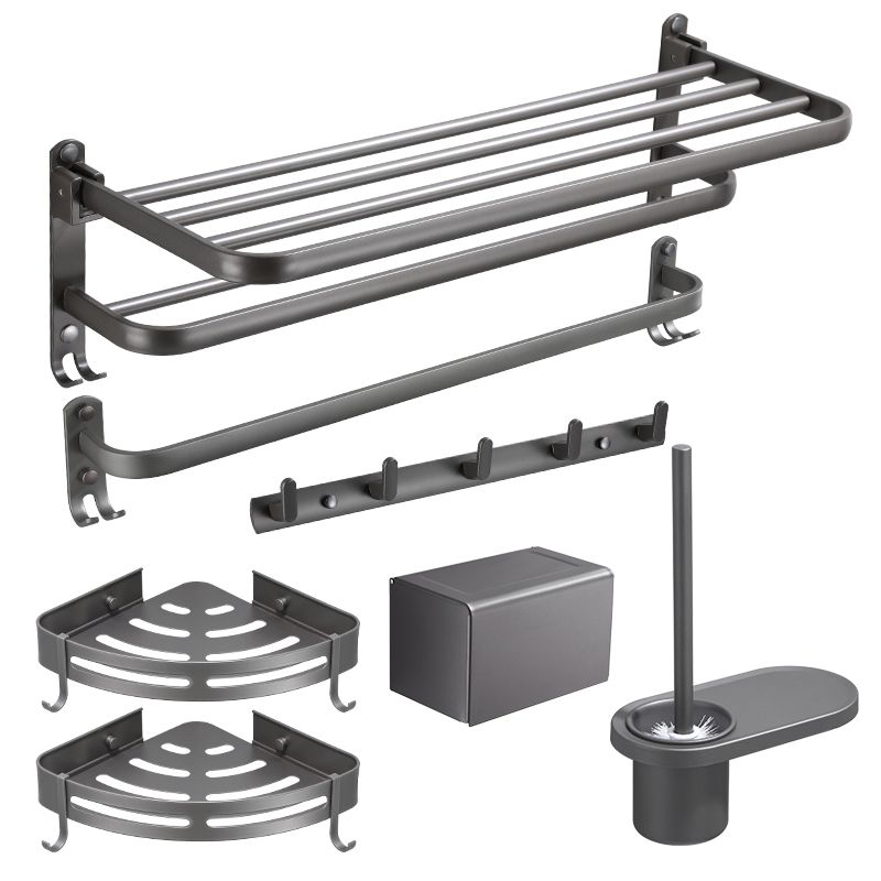 BowLift | Modern Bathroom Fixture Set Towel Bar Gray Bathroom Shelf Bathroom Set