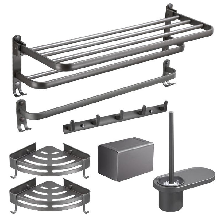 BowLift | Modern Bathroom Fixture Set Towel Bar Gray Bathroom Shelf Bathroom Set