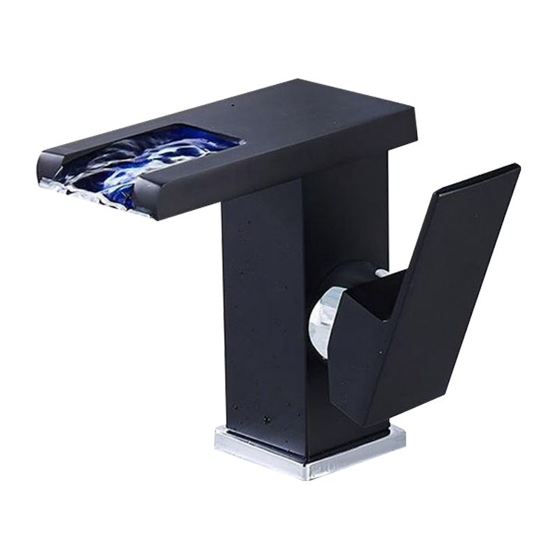 BowLift | Modern faucet for sink brass lever handles LED waterfall sink mixer