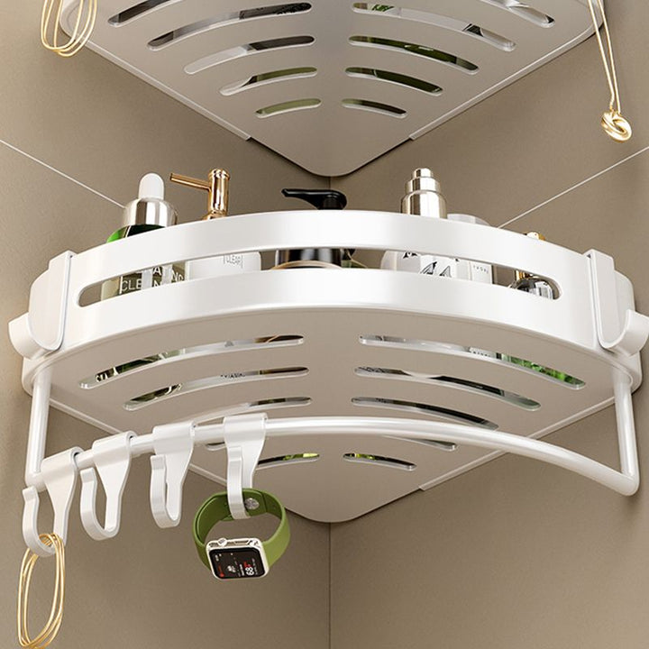 BowLift | Modern white finish bathroom shelf rectangular & triangular bathroom hardware set