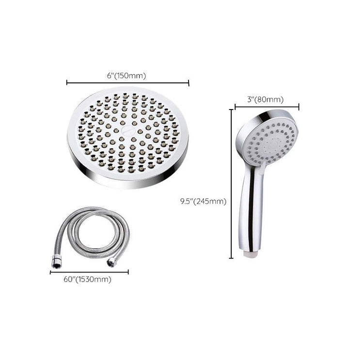 BowLift | 4-Setting Silver Shower Set Concealed Wall Mount Holder Tee with Outlet