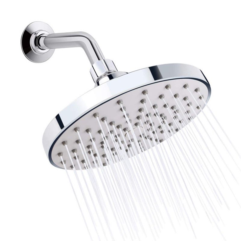 BowLift | Round Fest Showerhead Silver Single Jet Wall Mount Showerhead