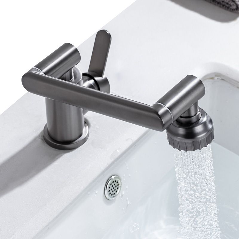 BowLift | Contemporary Centerset Faucet Lever Handles Low Arc Stainless Steel Faucet